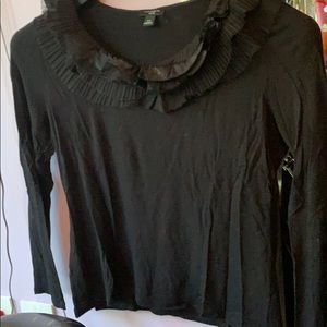Ann Taylor long sleeve top with ruffle collar
